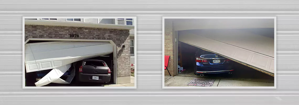 Repair Commercial Garage Door Got Hit By A Car in Clearwater, Florida